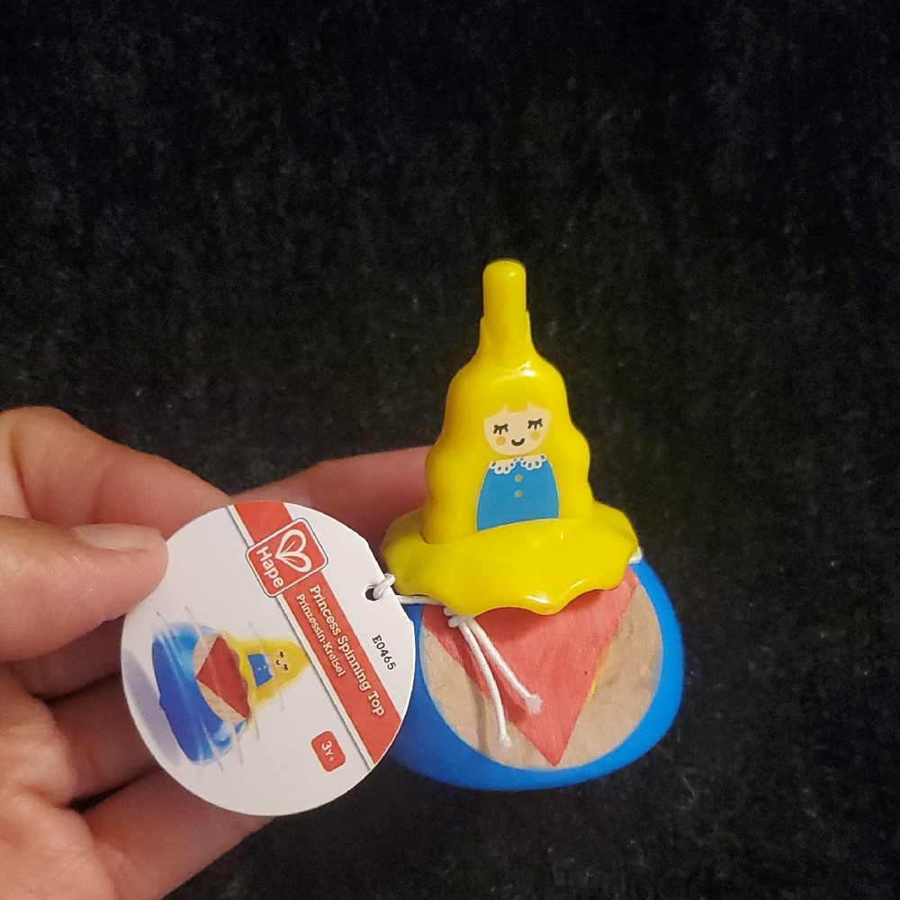4/$28 HAPE GERMAN Yellow Princess Spinning Top Toy - Kids